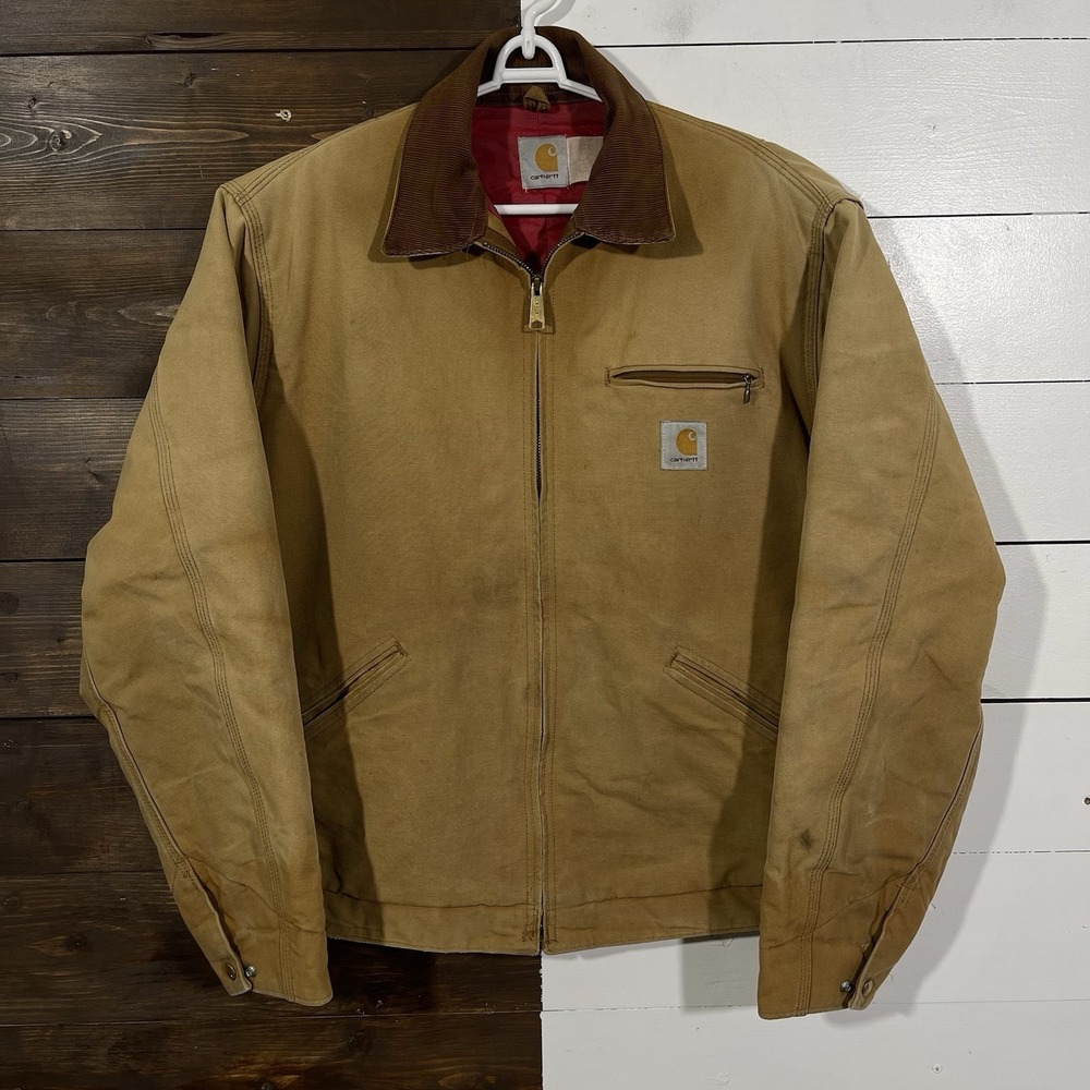 Vtg Carhartt 6BLJ Detroit Workwear Jacket Brown Size 44 Duck Canvas USA